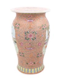 A Famille Rose Porcelain Garden Seat