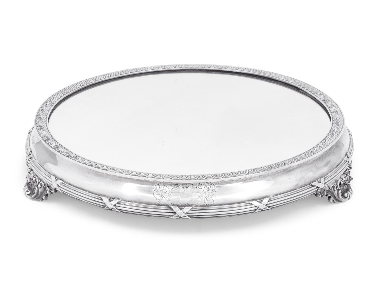 A Victorian Silver Mirrored Table Plateau