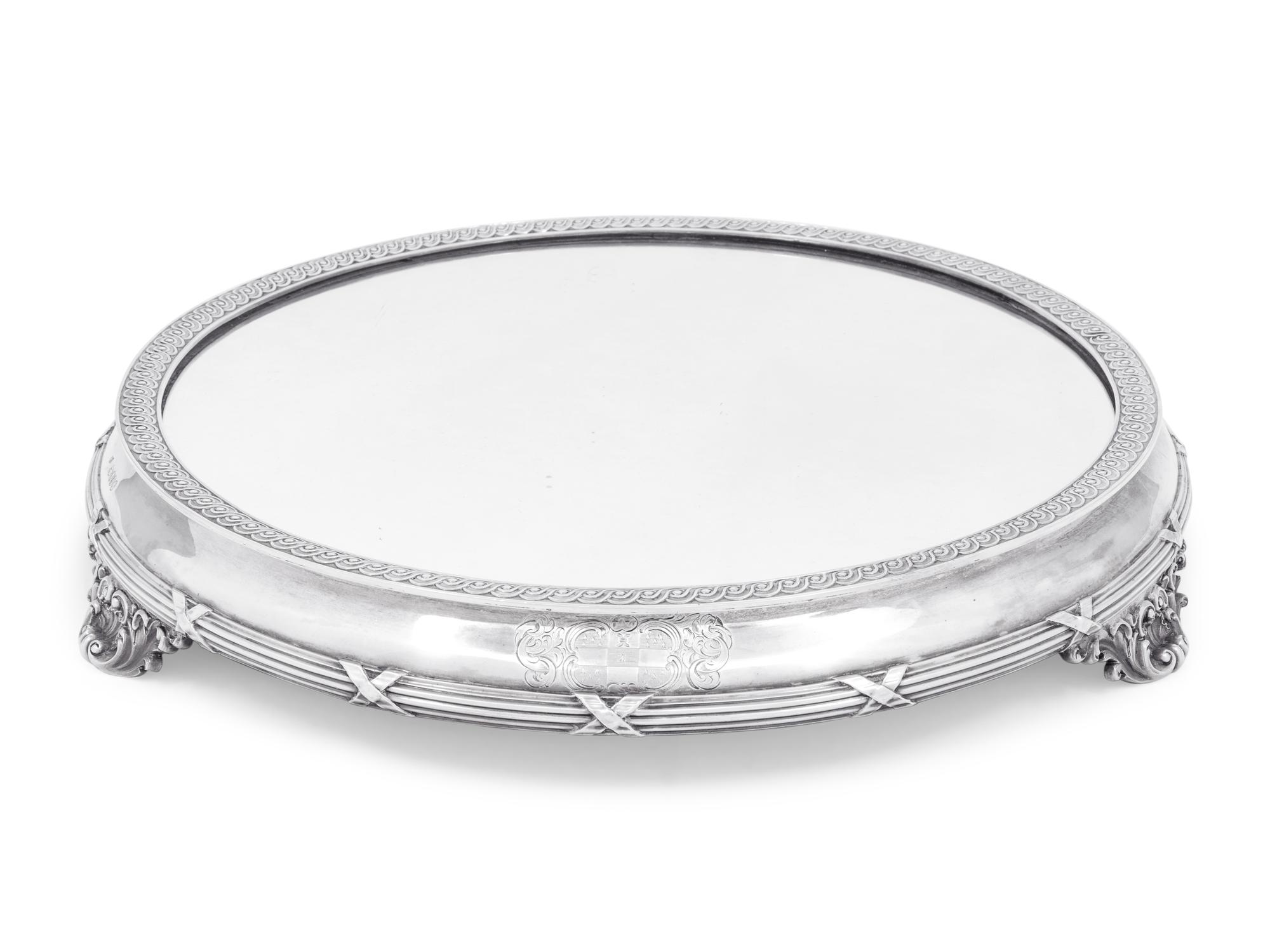 A Victorian Silver Mirrored Table Plateau