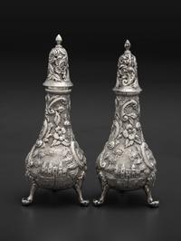 Seven American Repousse Silver Table Articles