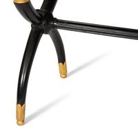 A Regency Style Parcel Gilt and Ebonized Mahogany Leather Top Console Table