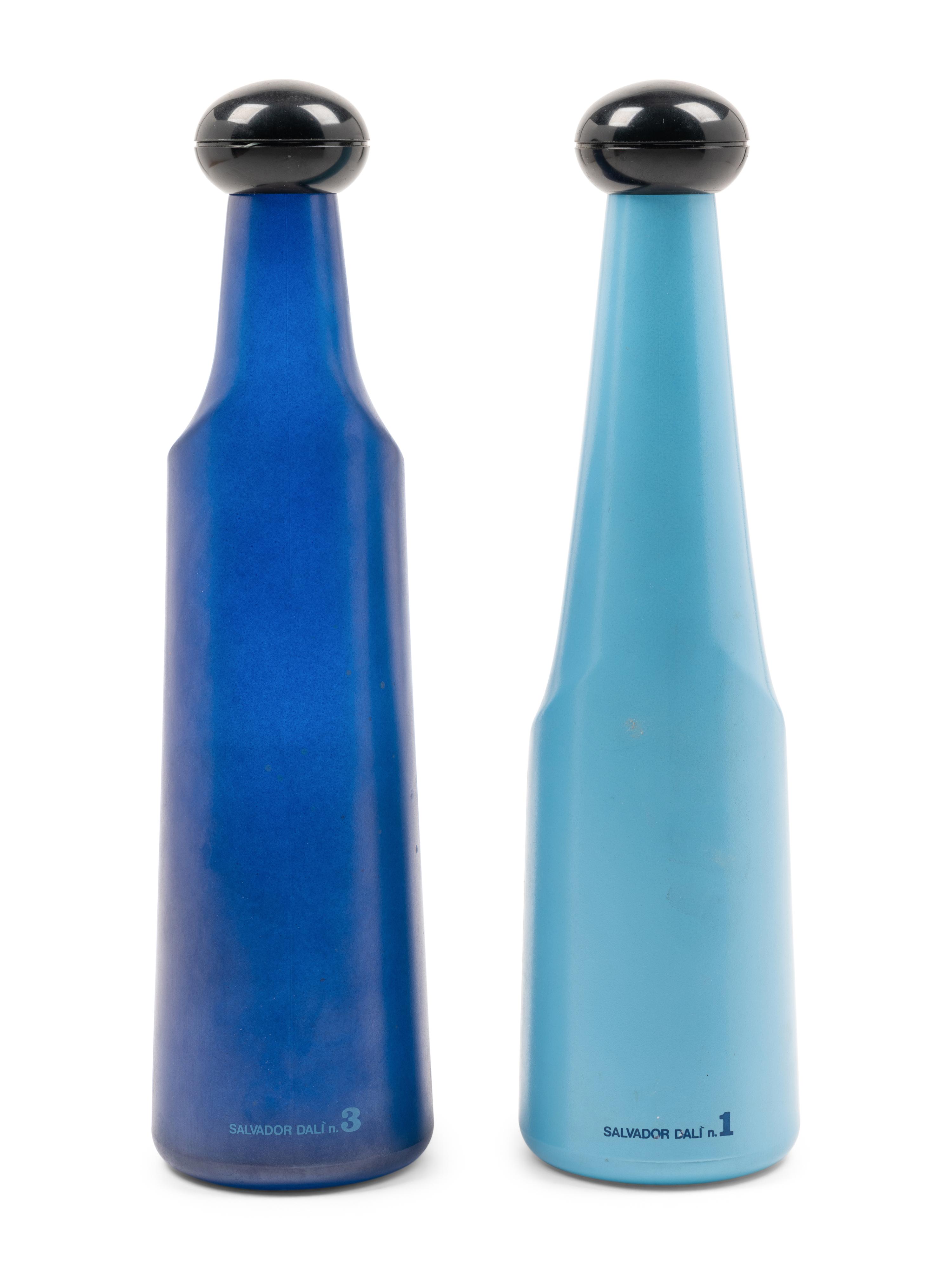 Pair of glass bottles designed by Salvador Dalí for Rosso Antico, Ltd., 1970-72