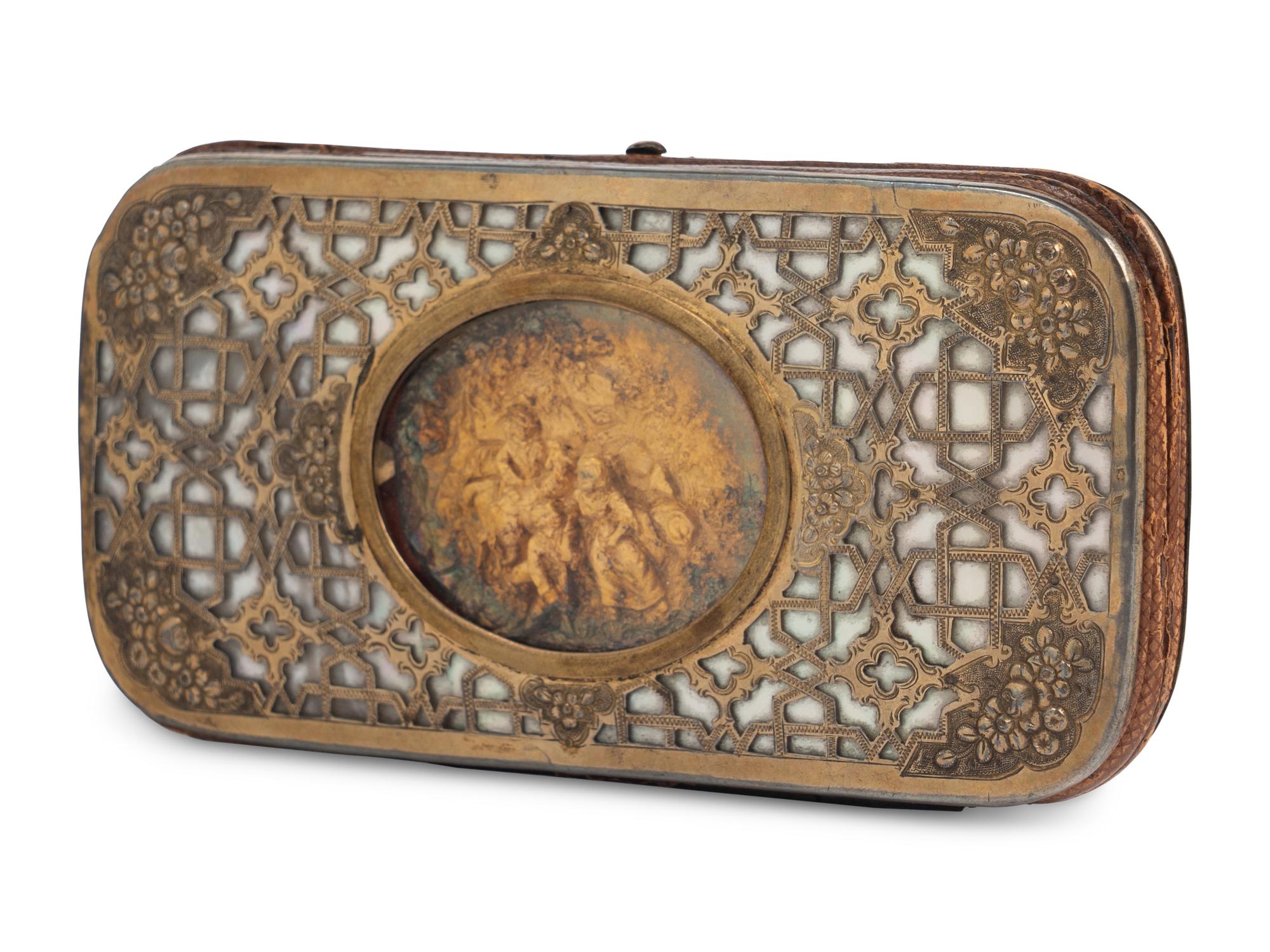 A French Gold, Silver-Gilt and Mother-of-Pearl Cigar Case