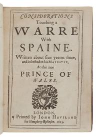 BACON, Francis, Sir (1561-1626). Certaine Miscellany Works. London: John Haviland for Humphrey Robinson, 1629.