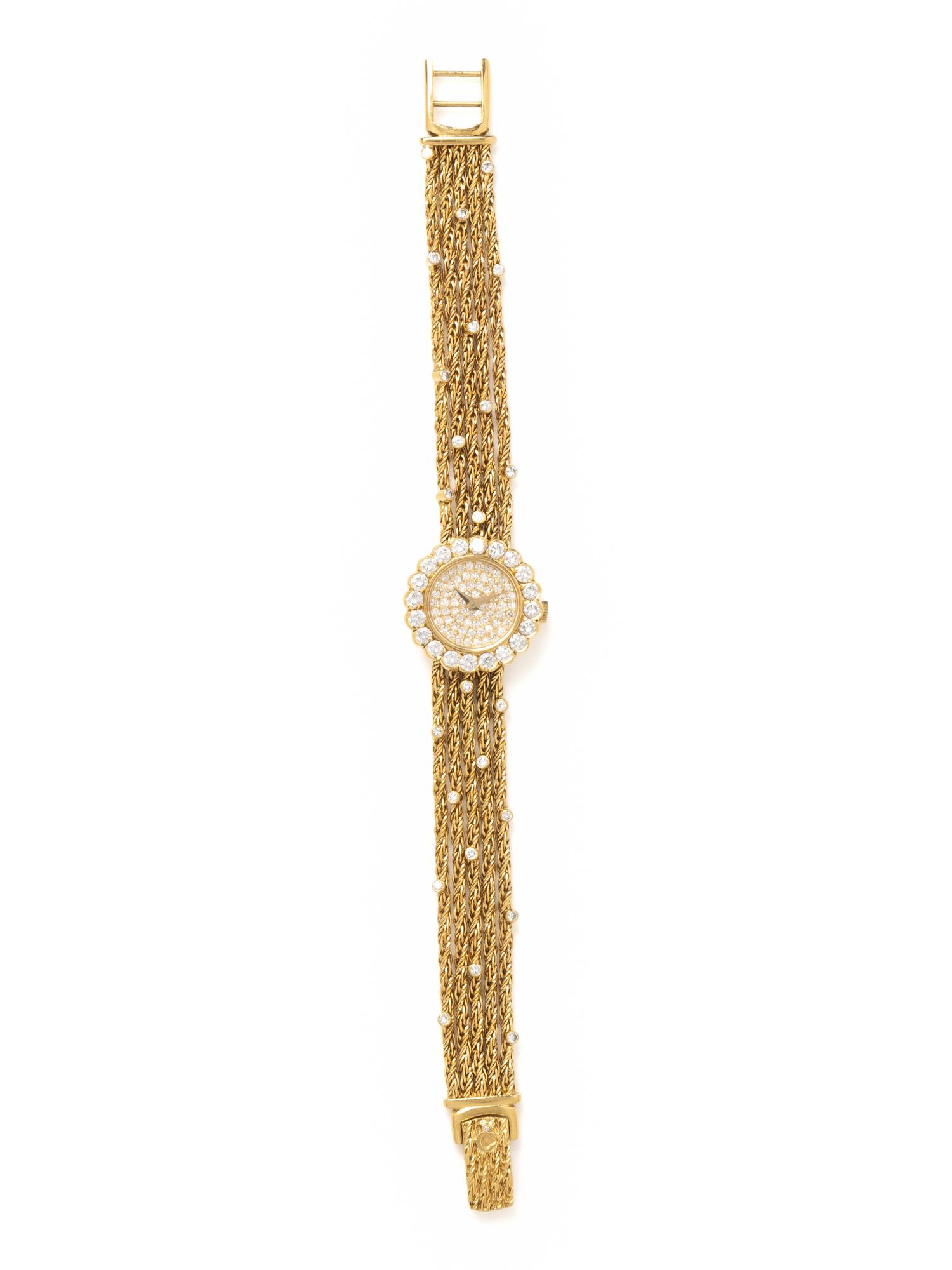 CHOPARD, REF. 418160 18K YELLOW GOLD 'LUC' WATCH WITH DIAMOND DIAL, BEZEL, AND BRACELET