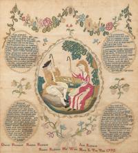A Rare Needlework Sampler by Rachel Richards, Attributed to Ann Marsh School, Philadelphia, PA, Dated "1792"