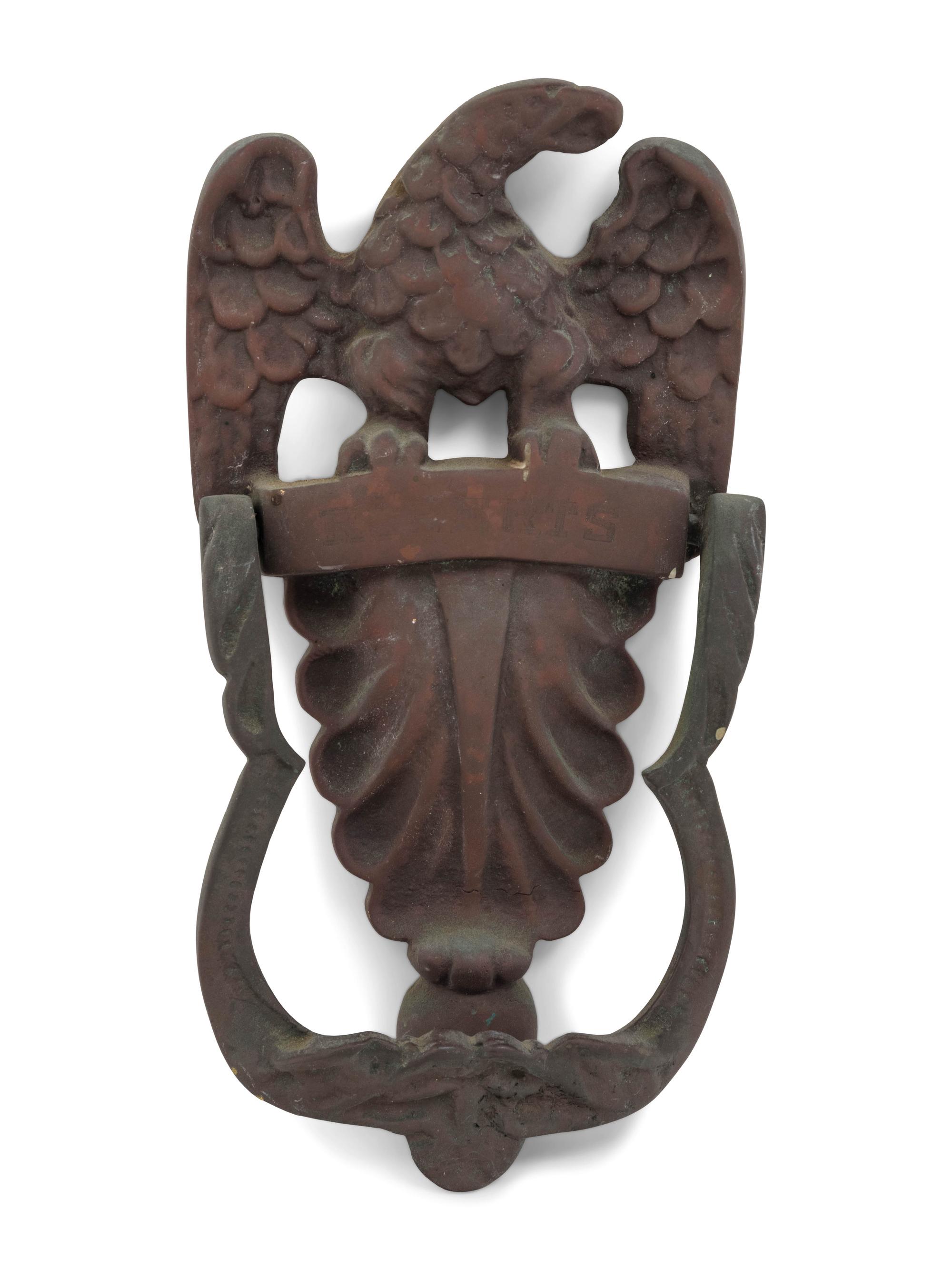 A Patinated Bronze "Eagle" Door Knocker