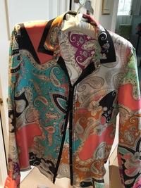 An Etro Multicolor Silk Blouse, Size 44.