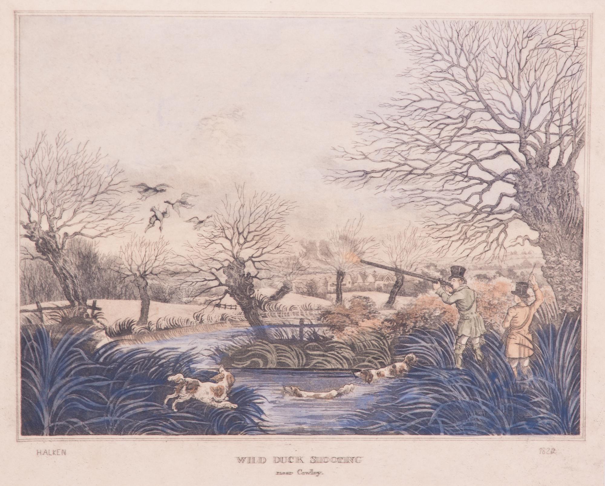 Henry ALKEN, after Image 8 3/8 x 13 inches. — Wild Duck Shooting - Snipe Shooting - Partridge Shooting - Pheasant Shooting
