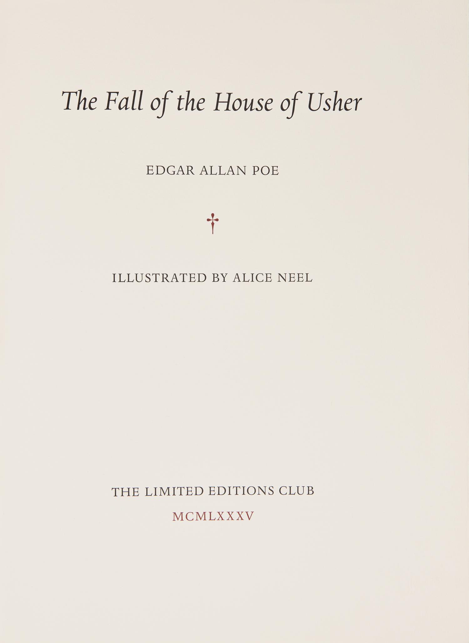 [Private Press] [Limited Editions Club] Poe, Edgar Allan. The Fall of the House of Usher