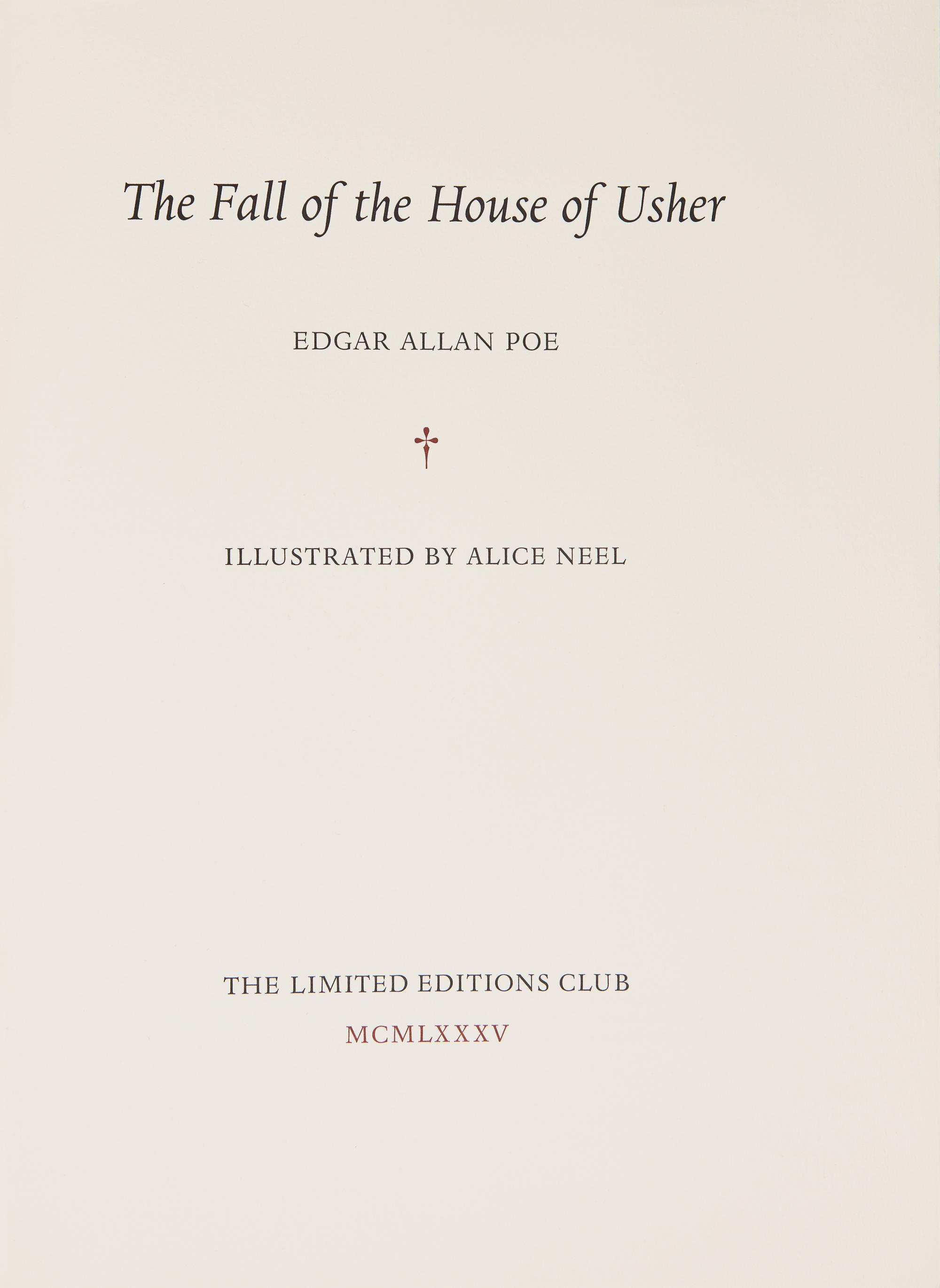 [Private Press] [Limited Editions Club] Poe, Edgar Allan. The Fall of the House of Usher