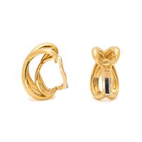 TIFFANY & CO., YELLOW GOLD 'DOUBLE X' EARCLIPS