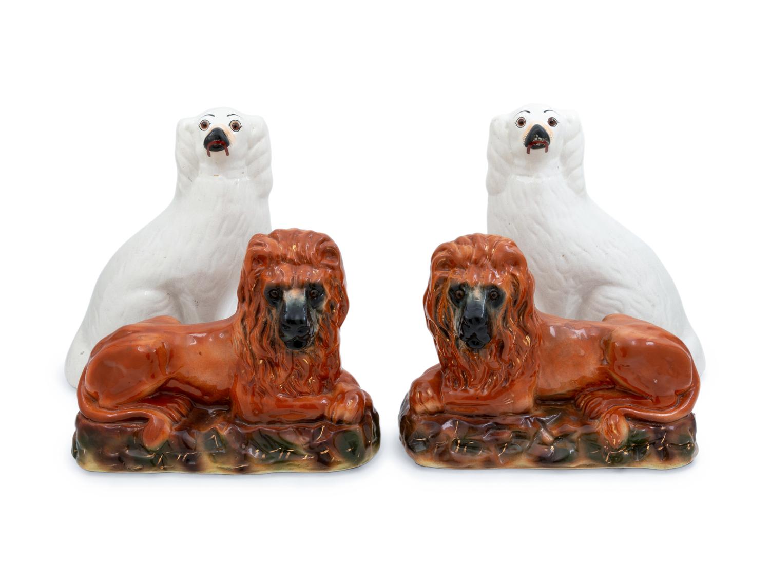 A Group of Four Staffordshire Animals