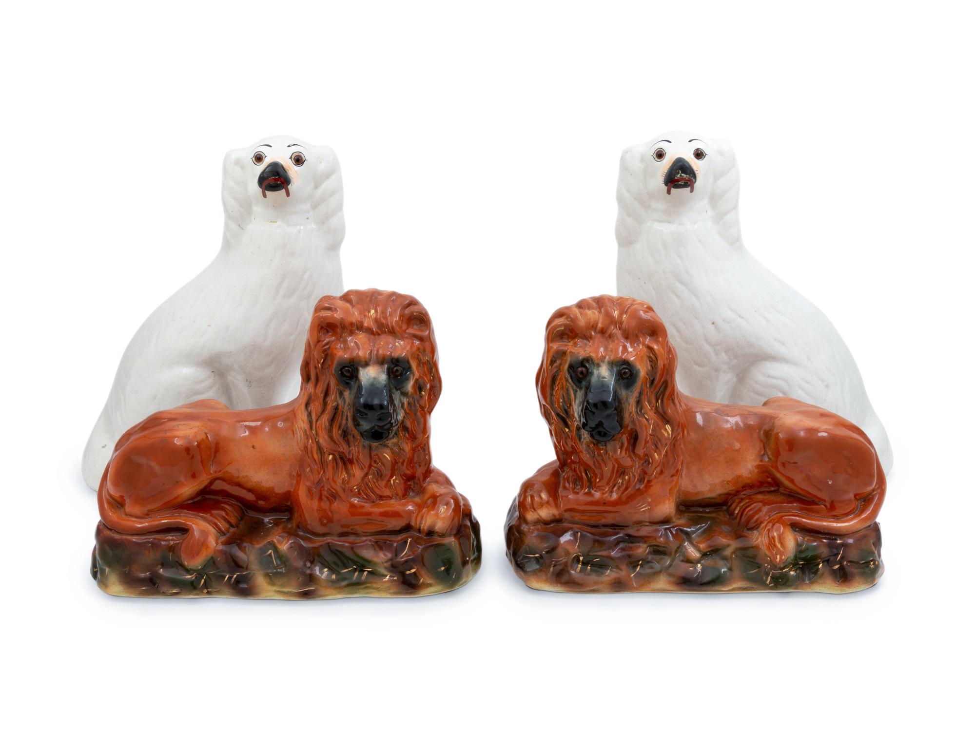 A Group of Four Staffordshire Animals