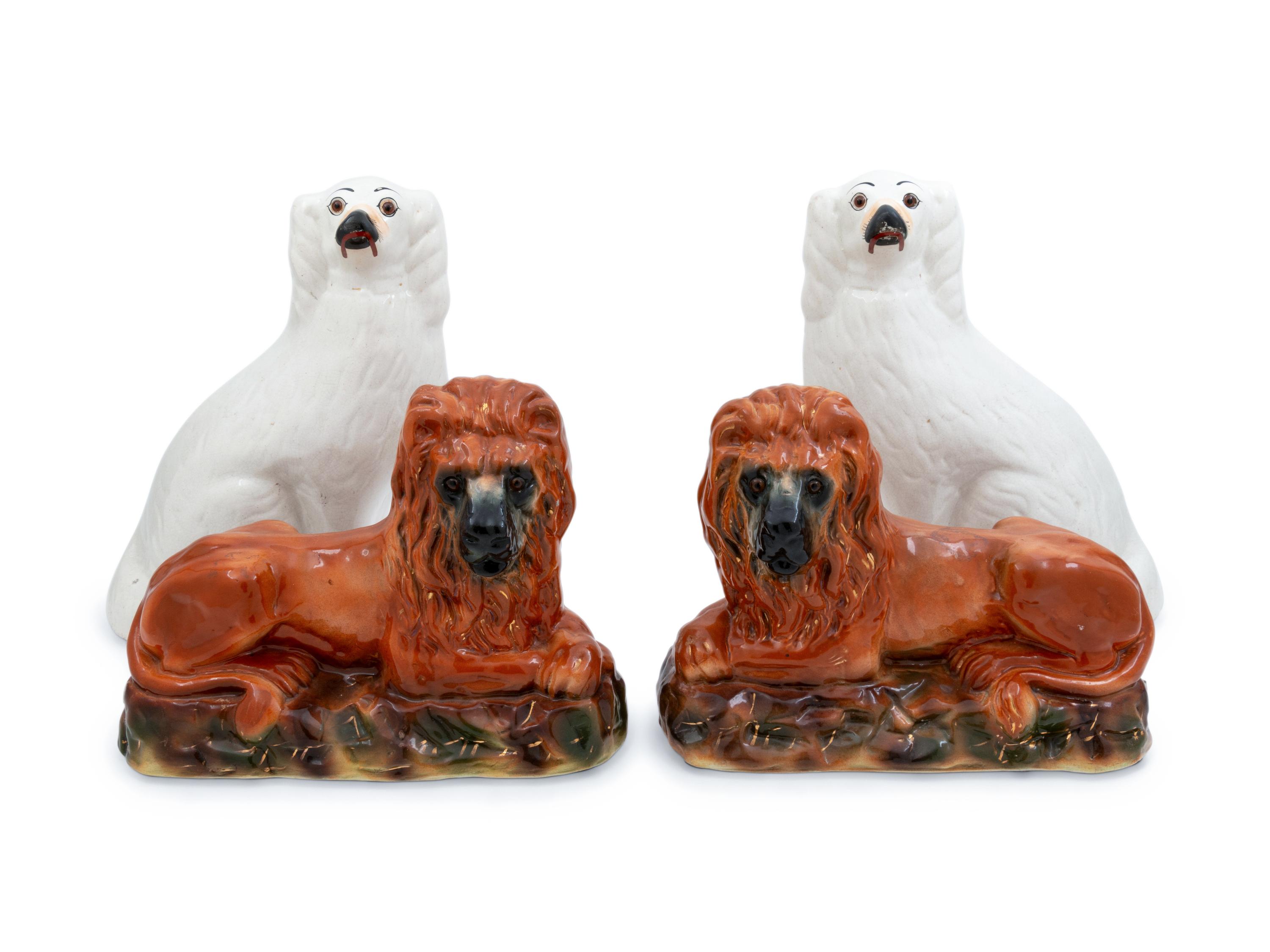A Group of Four Staffordshire Animals