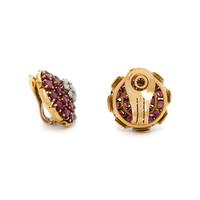 LACLOCHE FRÈRES, FRENCH, RUBY AND DIAMOND EARRINGS