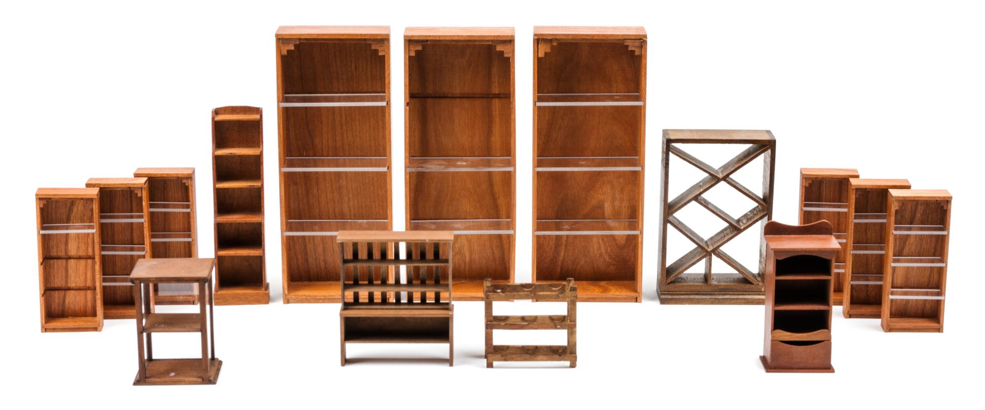 A Group of Display Cabinets Height of tallest 7 3/8 inches. — Various Makers