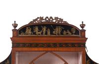 An Edwardian Painted Mahogany and Satinwood Bookcase