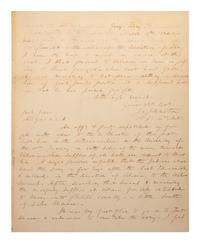[SECOND SEMINOLE WAR]. JOHNSTON, Joseph E. (1807-1891). Autograph letter signed ("J.E. Johnston"). "Gary's Ferry" [Florida], 17 November 1836.
