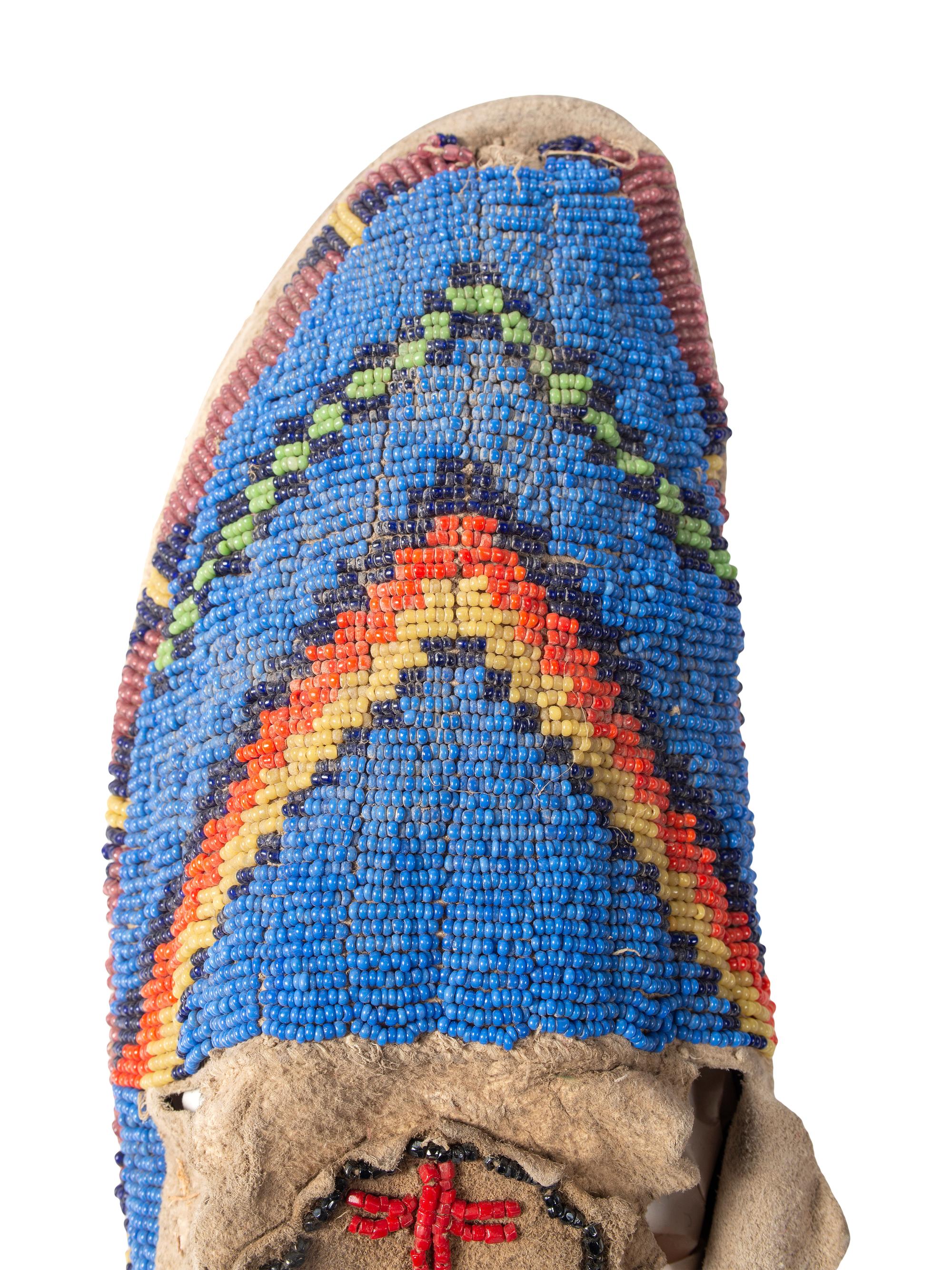 Cheyenne Beaded Hide Moccasins