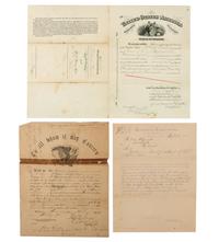 [CIVIL WAR]. A group of 6 documents identified to William Bennett, Co. C, 19th Ohio Infantry.