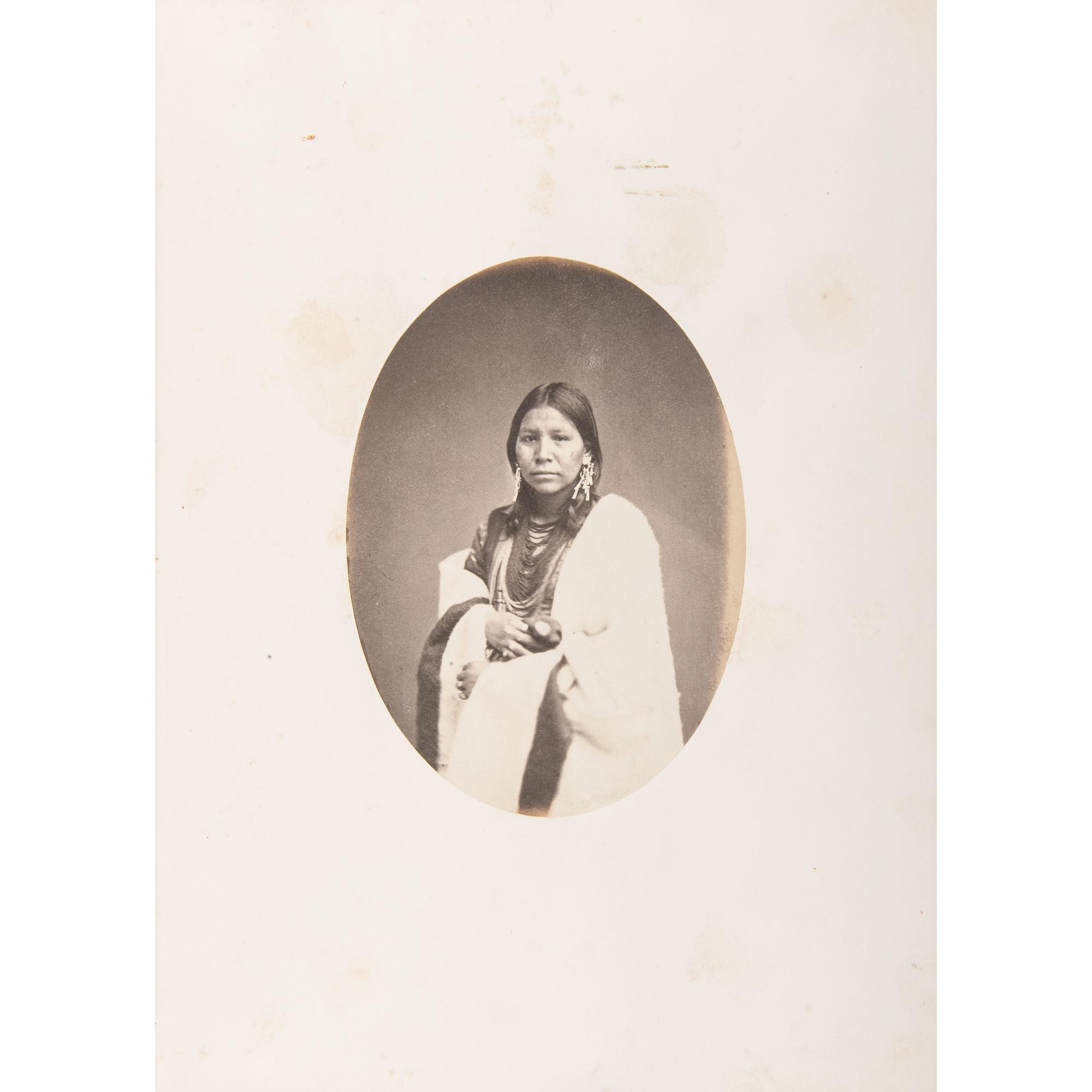 Joel Whitney, Exceptional Album Containing Large Format Photographs of Sioux Involved in the 1862 Minnesota Uprising