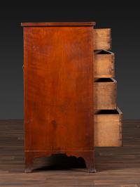 A Federal Bookend, Vine and Leaf Inlaid Cherrywood Chest of Drawers