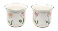A Pair of Porcelain Tulip Pots Height 6 inches. — 2OTH CENTURY