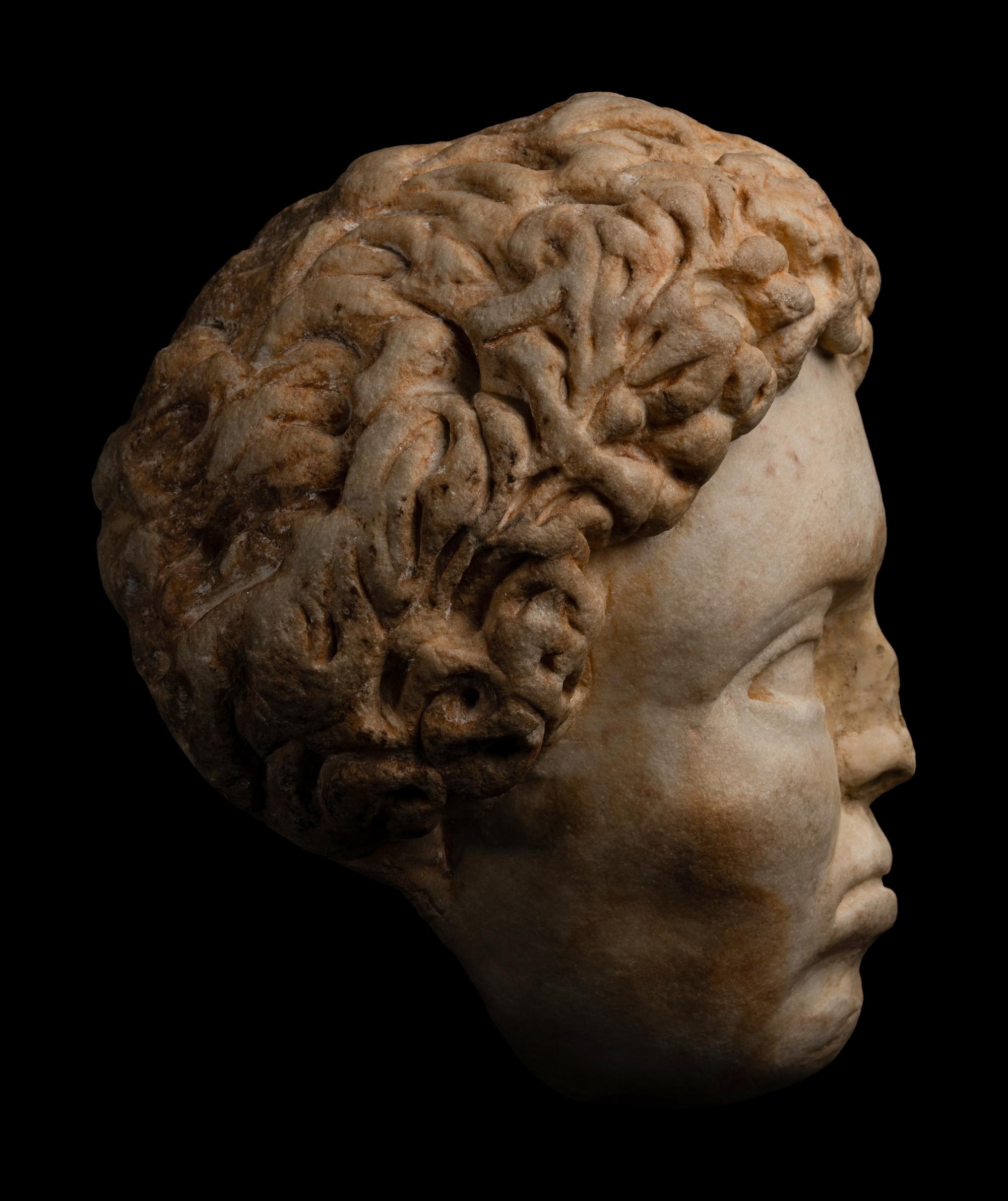 A Roman Marble Head of a Nubian Youth