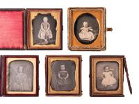 [EARLY PHOTOGRAPHY]. 37 sixth plate daguerreotypes and ambrotypes of young girls.