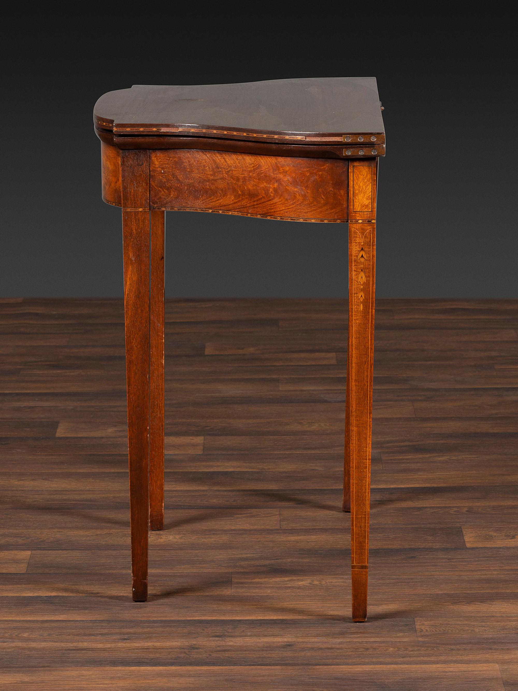 A Federal Figured and Inlaid Mahogany Games Table