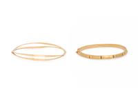 COLLECTION OF YELLOW GOLD BANGLE BRACELETS