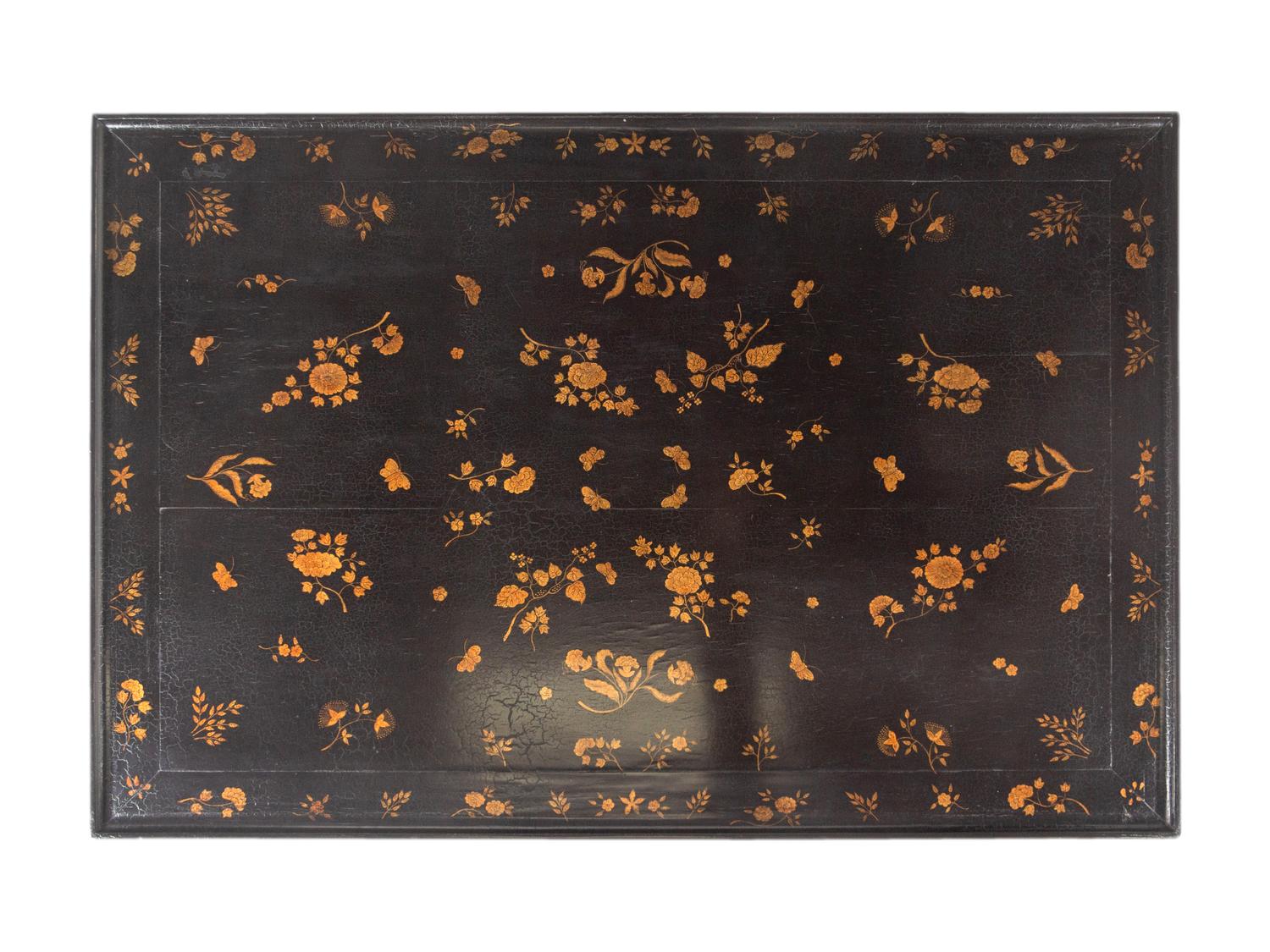 A Chinese Export Style Lacquered and Parcel-Gilt Low Table