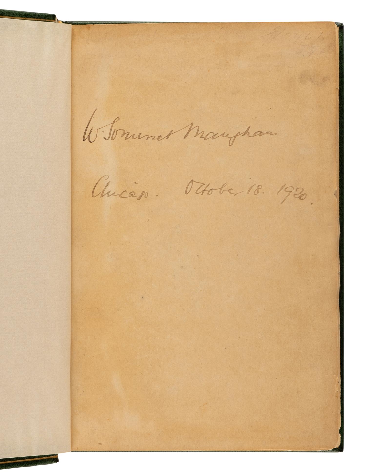 MAUGHAM, W. Somerset (1874-1965). Of Human Bondage . New York: George H. Doran, 1915.