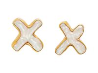 A Pair of 18 Karat Yellow Gold Cultured Biwa Pearl Earclips, Maz,