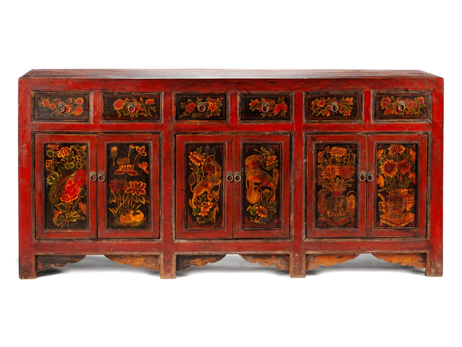 A Chinese Painted Sideboard