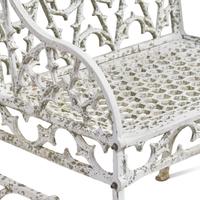 A Pair of Gothic Cast Aluminum Garden Armchairs