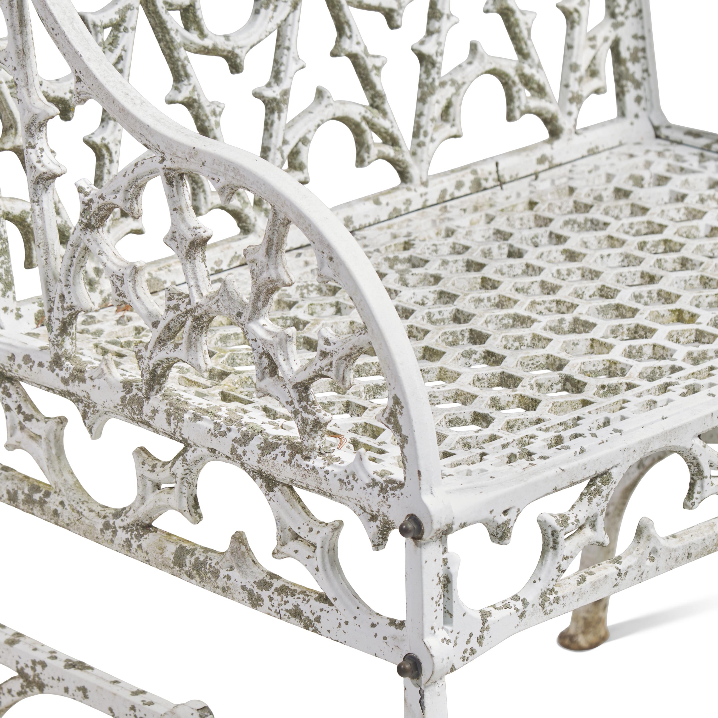 A Pair of Gothic Cast Aluminum Garden Armchairs