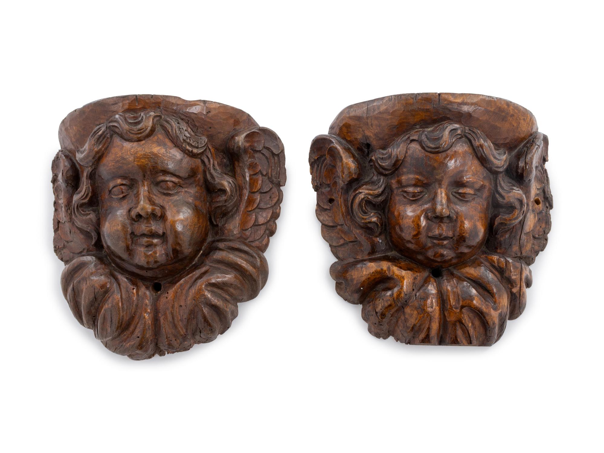 Two English Carved Wood Plaques
