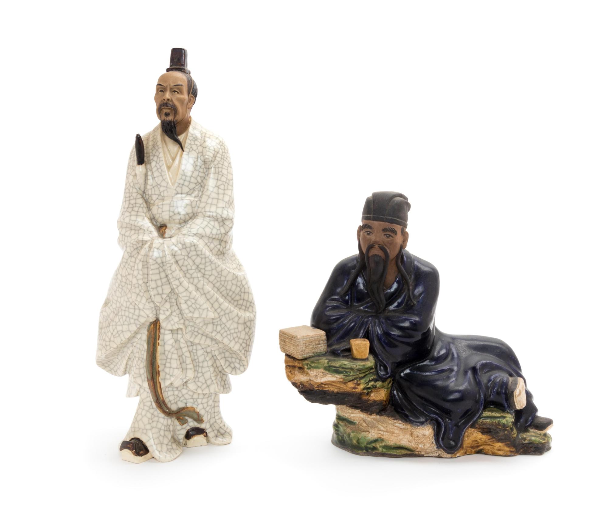 Two Chinese Pottery Figures of Males
