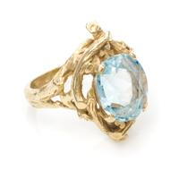 A Yellow Gold and Topaz Ring, 5.80 dwts.