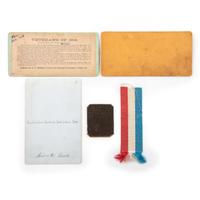 [CIVIL WAR]. A collection of 25 items of Civil War accoutrements and ephemera, incl. buttons, hat plate, and photographs, comprising: