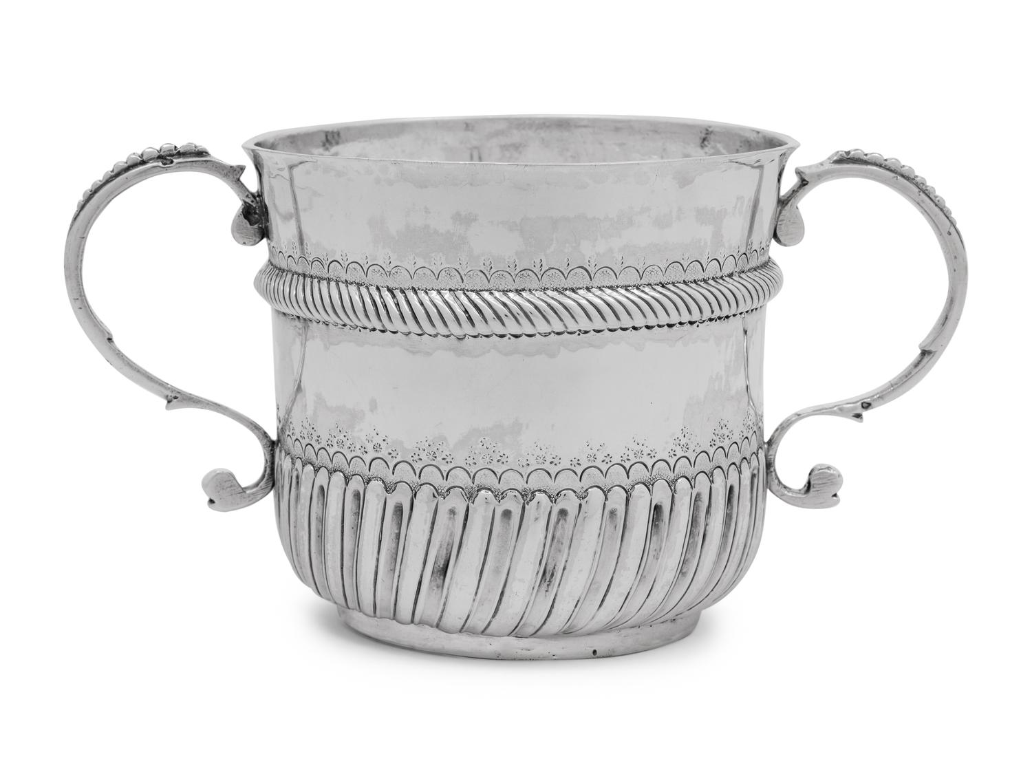 A William III Britannia Silver Caudle Cup