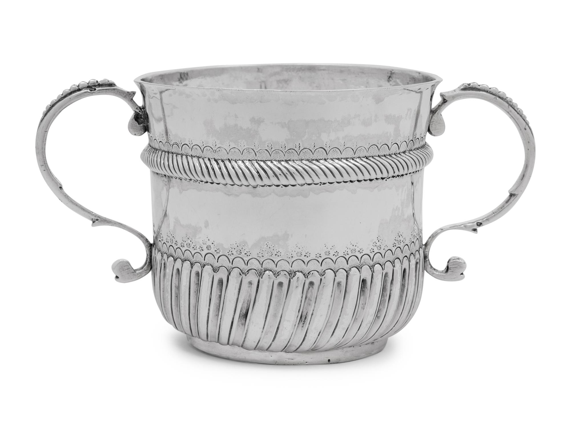 A William III Britannia Silver Caudle Cup