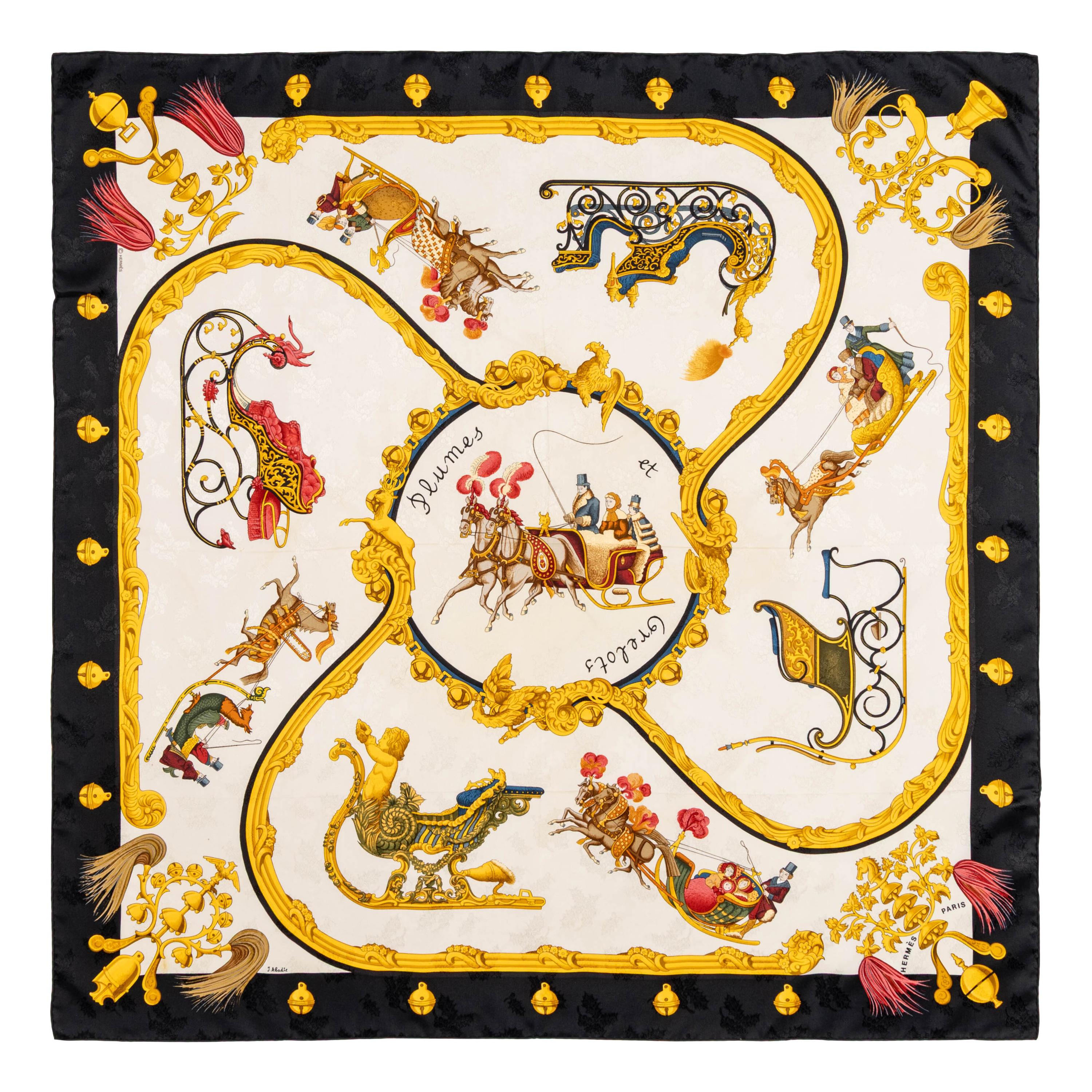 Hermès, Four Silk Scarves 90