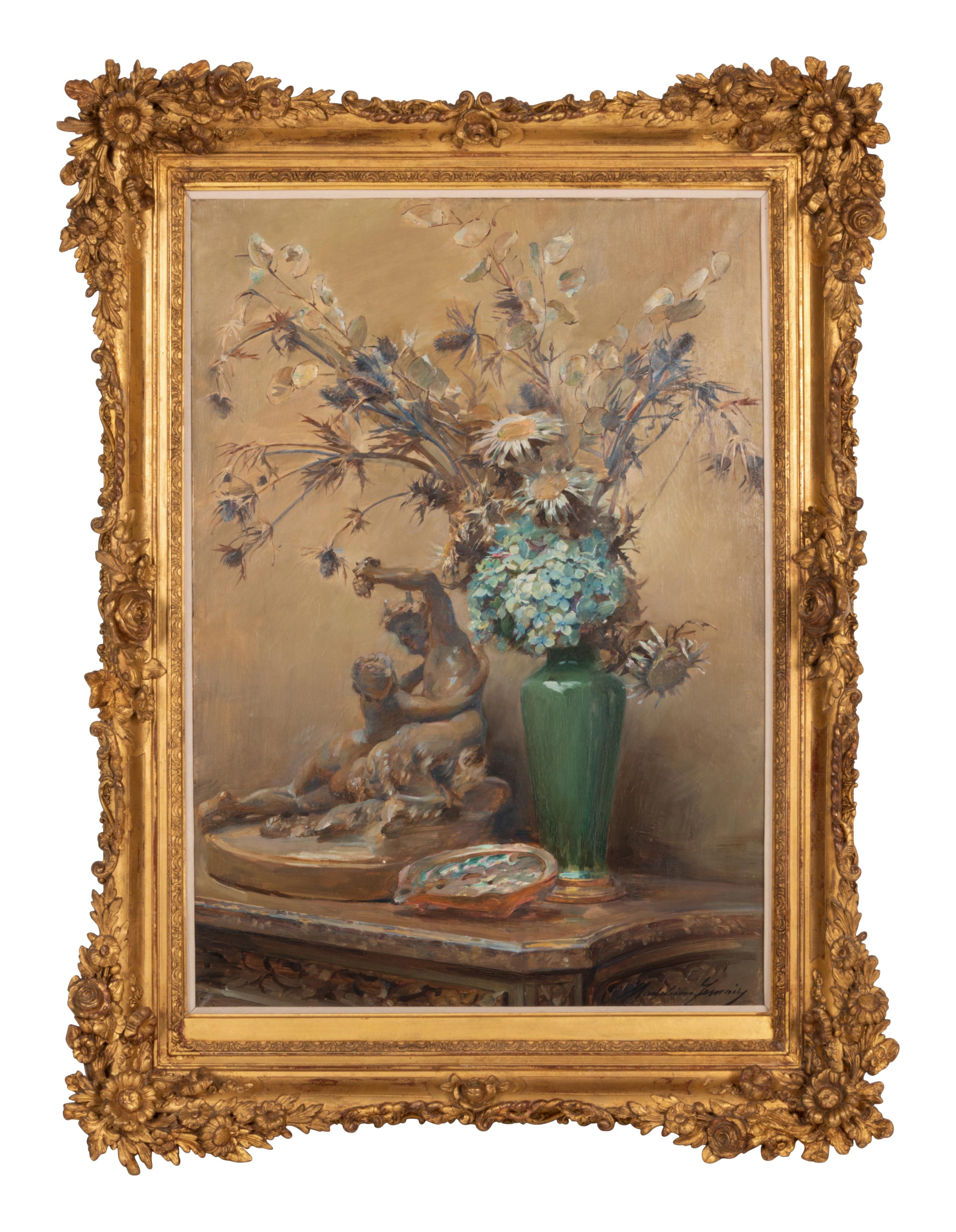Pan with Dried Flowers