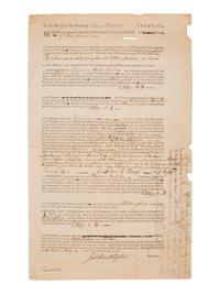[REVOLUTIONARY WAR]. TRUMBULL, Jonathan (1710-1785). Signed military appointment.