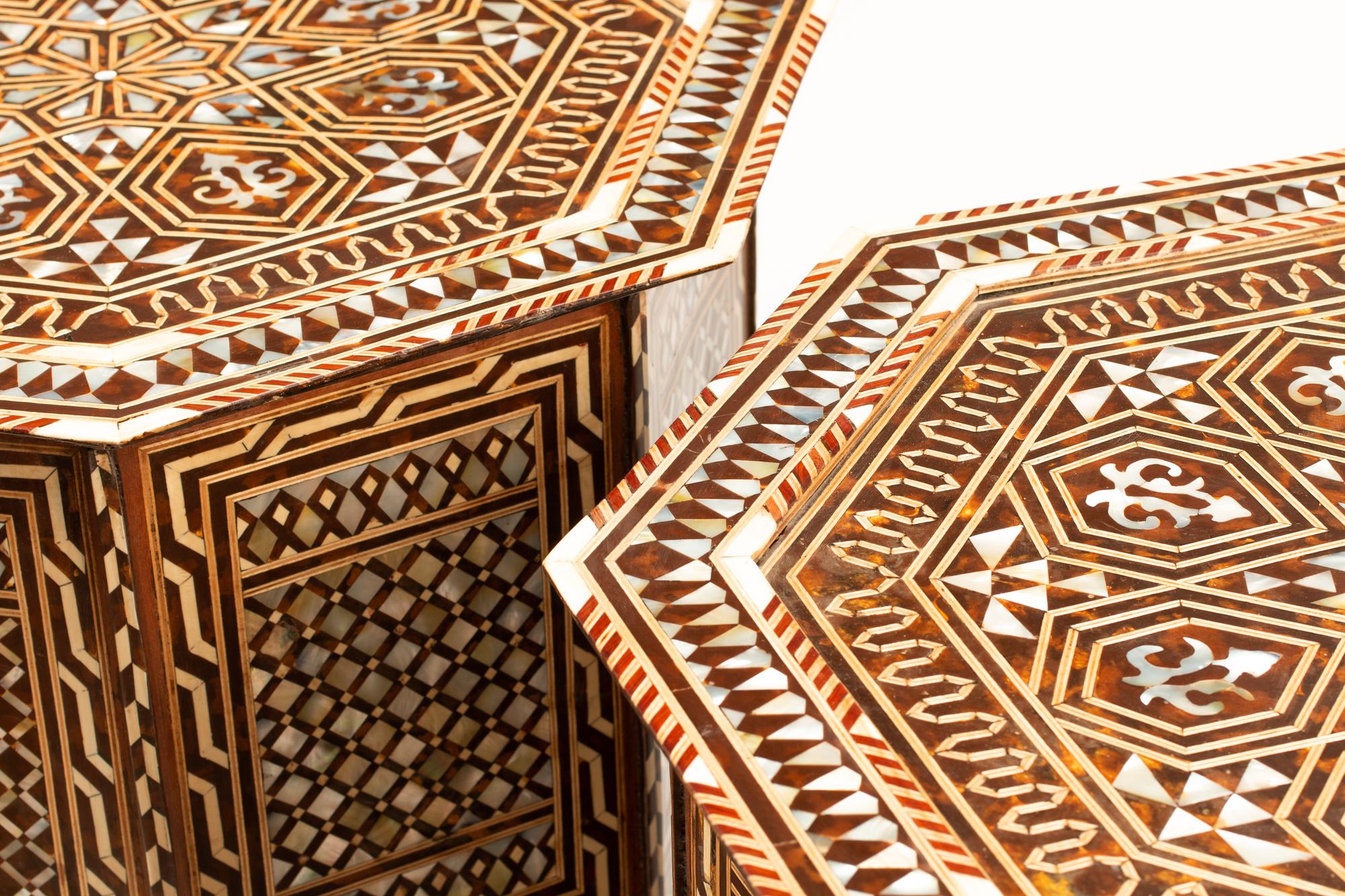 A Pair of Moorish Style Marquetry Tables