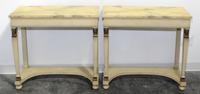 A Pair of Empire Style Painted Pier Tables Height 30 1/8 x width 32 x depth 12 inches. — 20TH CENTURY