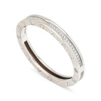 BULGARI, DIAMOND AND WHITE GOLD 'B.ZERO1' BANGLE BRACELET